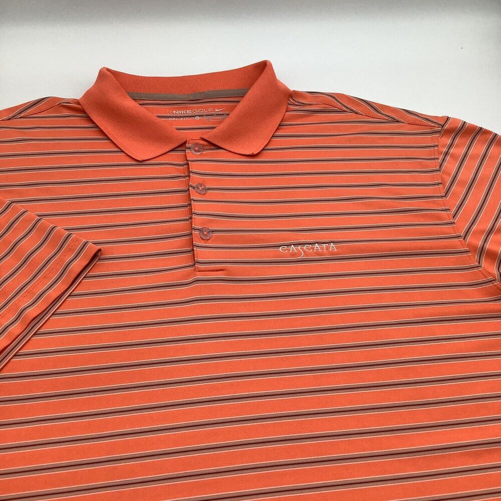 Nike Golf Mens Short Sleeve Dri Fit Golf Polo Orange Size XL